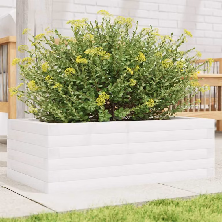 Fioriera da giardino vidaXL in legno di pino bianco L: 70 cm, P: 40 cm, H: 23 cm