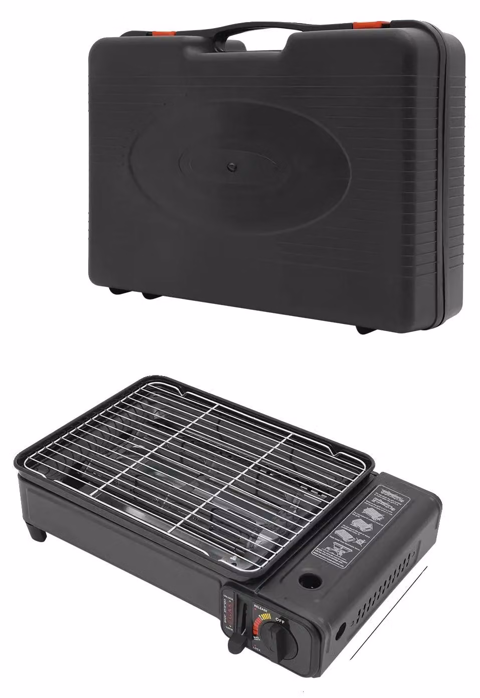 Griglia a gas, design portatile, alta potenza, colore nero