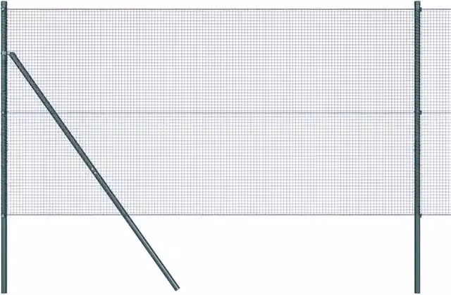 Palo per recinzione in acciaio verde DESIGN IN con base in cemento, Altezza: 100 cm, Diametro: 6 cm, Spessore: 3,2 mm