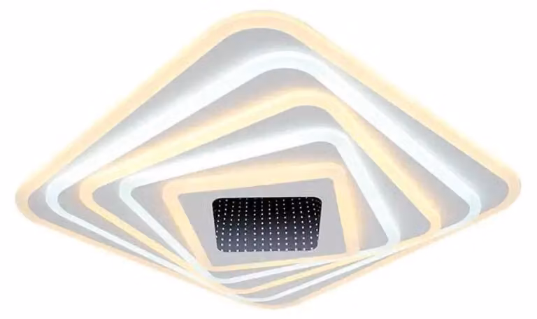 V-TAC VT-7958 Lampadario LED 150w decorativo dimmerabile effetto 3D con telecomando 50*50*7cm CCT 3in1 3000K+6500K - 15356