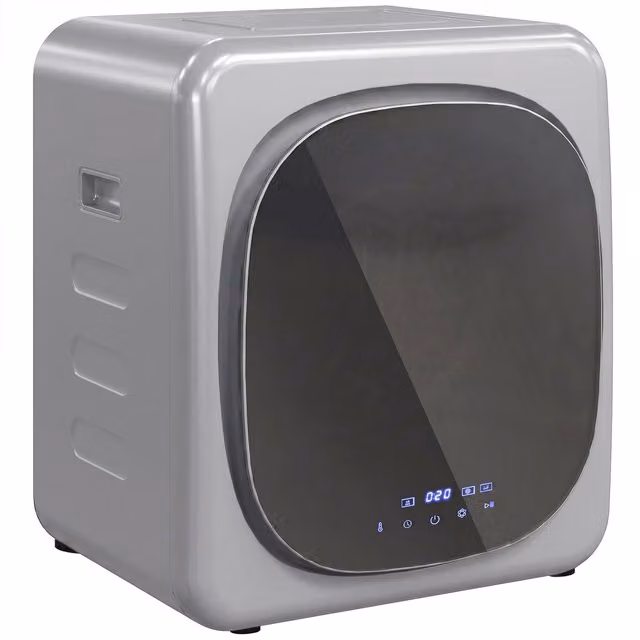 Asciugatrice ad aria HOMCOM con timer e programma smart, capacità 4 kg, in acciaio inox e ABS, Argento, L: 48 cm, P: 40 cm, H: 56 cm
