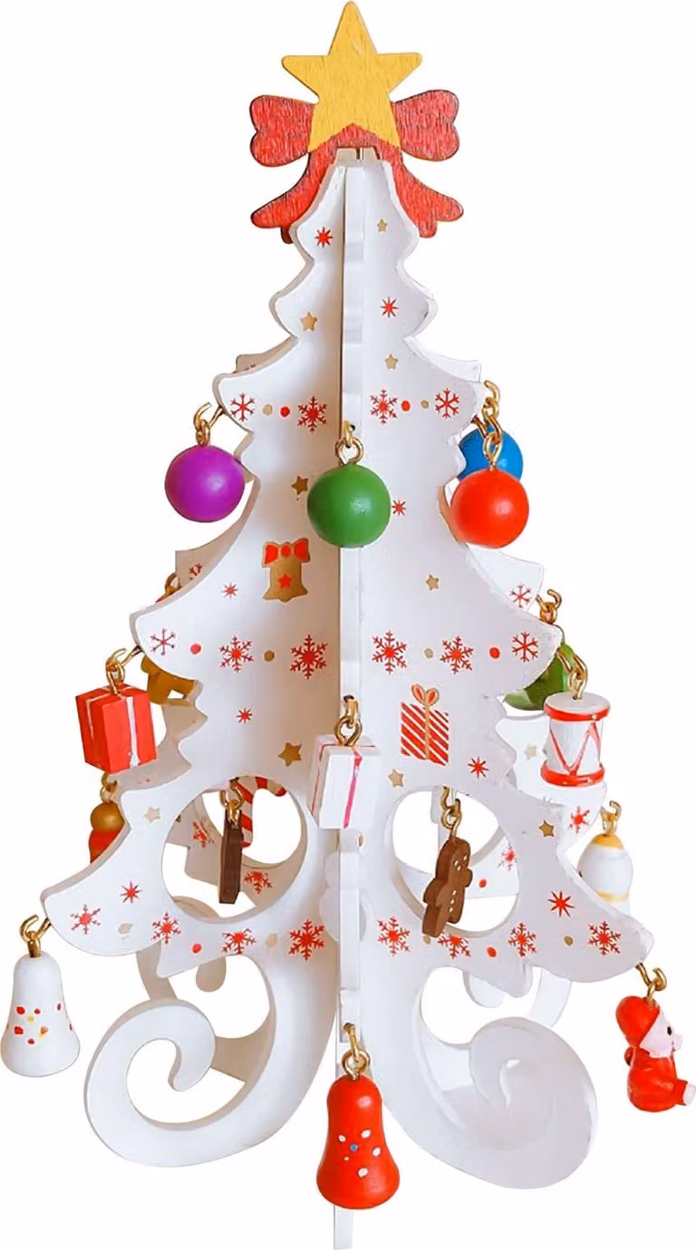 Decorazione natalizia Mini albero di Natale Decorazione da tavolo Piccolo albero di Natale Decorazione da tavolo Ornamenti natalizi in legno Albero di Natale da tavolo