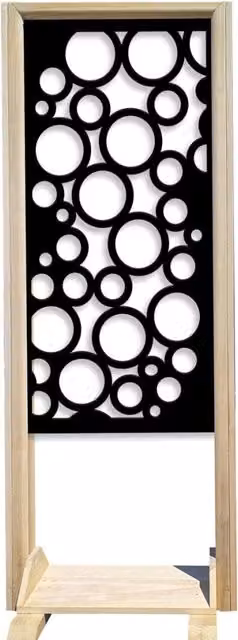 Signorbit CIRCLE Separè Paravento modulabile in Legno e PVC Nero L: 70 cm, H: 190 cm, P: 50 cm