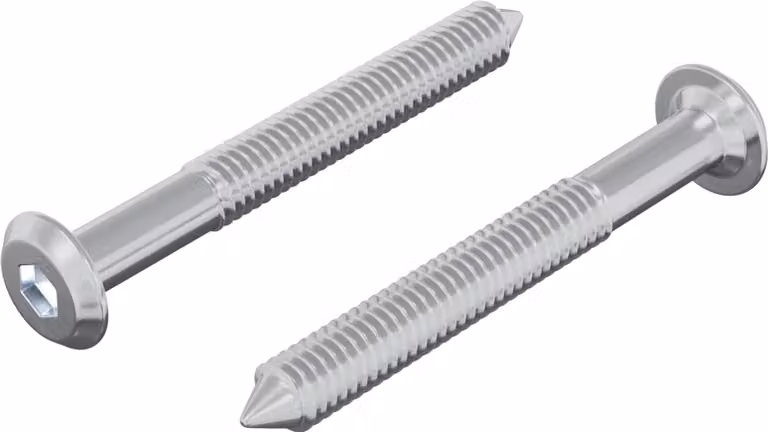 Vite 2 pcs Argento M6 x 50 mm Acciaio