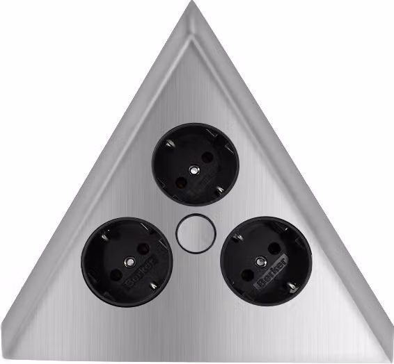 Presa di corrente a tre vie Thebo 17586/C in acciaio inox a 3 ingressi ST 3007-C