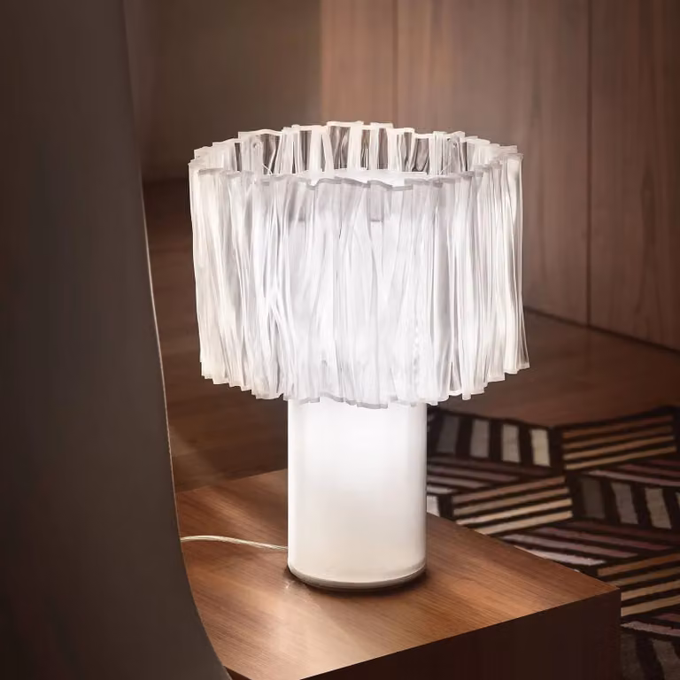 Slamp Lampada da tavolo di design Accordéon, Chiaro / Trasparente, Soggiorno / Sala da pranzo, Plastica, Design, Lampada da tavolo