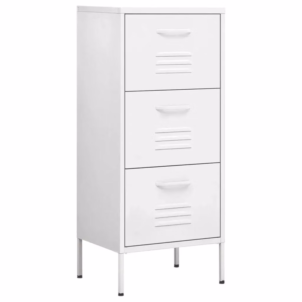 Armadietto da bagno vidaXL in metallo bianco con ante a battente e ripiani interni L/P/H: 42,5 x 35 x 101,5 cm – 2