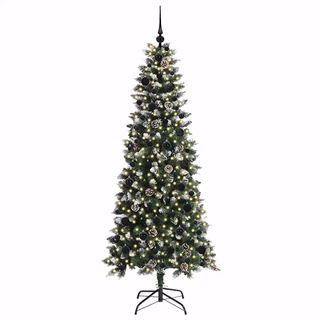 Albero di Natale artificiale verde vidaXL con 300 LED luce bianca calda, Altezza: 180 cm – 2