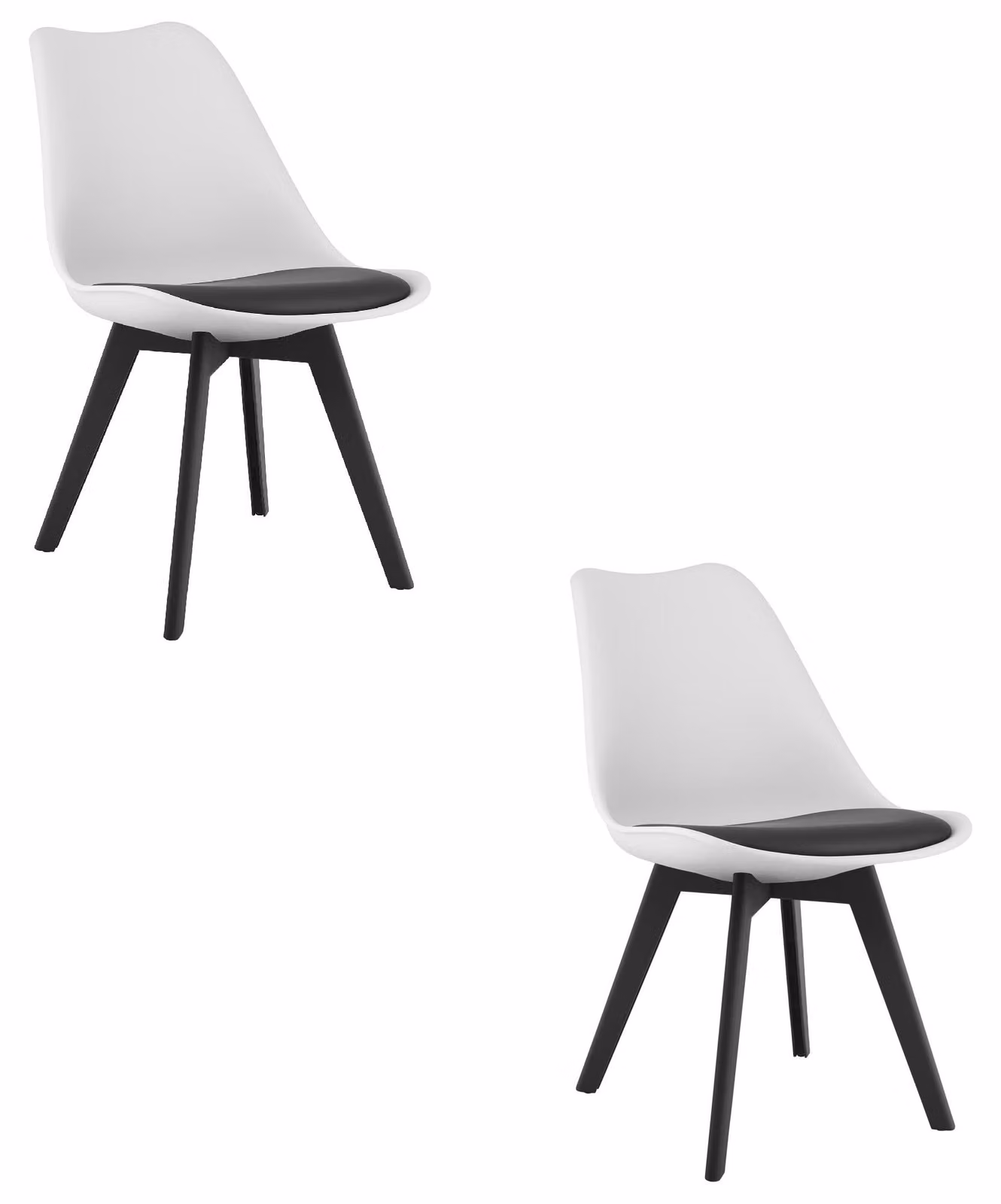Sedia MARK bianco nero / gambe nere x 2