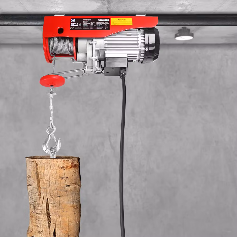 Verricello elettrico con motore Monzana in acciaio, capacità 400/800 kg, colore rosso e multicolore – 2