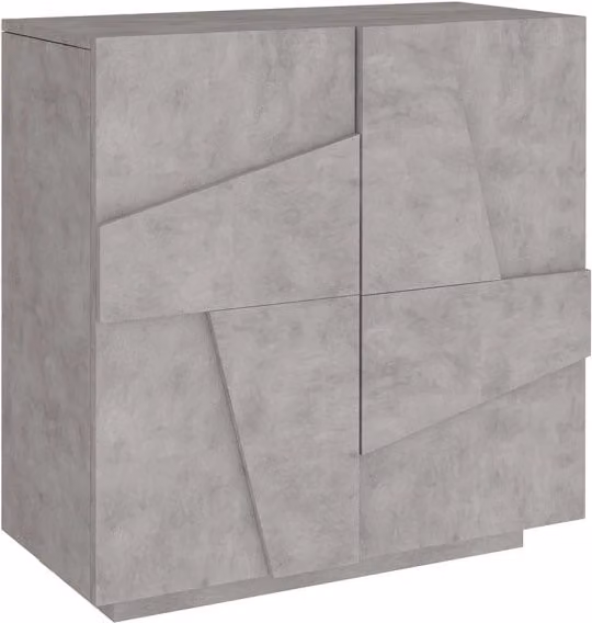 Scarpiera 2 Ante Battenti 81,2x39,2x86 cm Ping Cemento Bronx