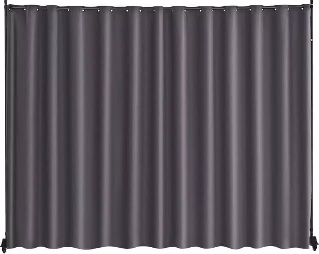 Pannello Divisorio per Ambienti con Ruote CLDMFGSH03 Schermo Privacy Portatile e Robusto per Casa e Ufficio Grigio 308,5x45x245,5 cm