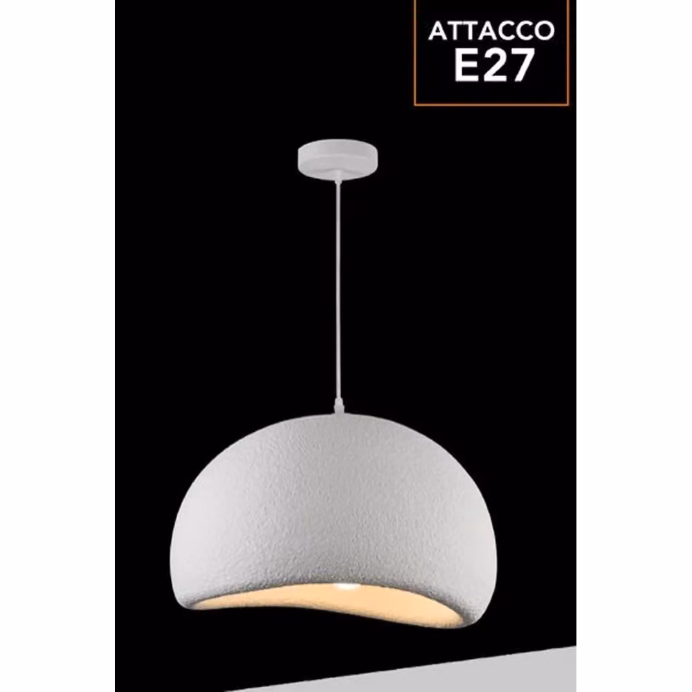 Lampadario a sospensione Trade Shop con effetto pietra bianco, diametro: 60 cm, attacco E27, protezione IP20 – 2