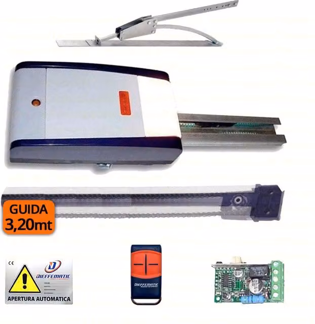 Kit Motore Basculante a Contrappesi FAAC Genius Zodiac 100 con Guida da 3,2 m 24V