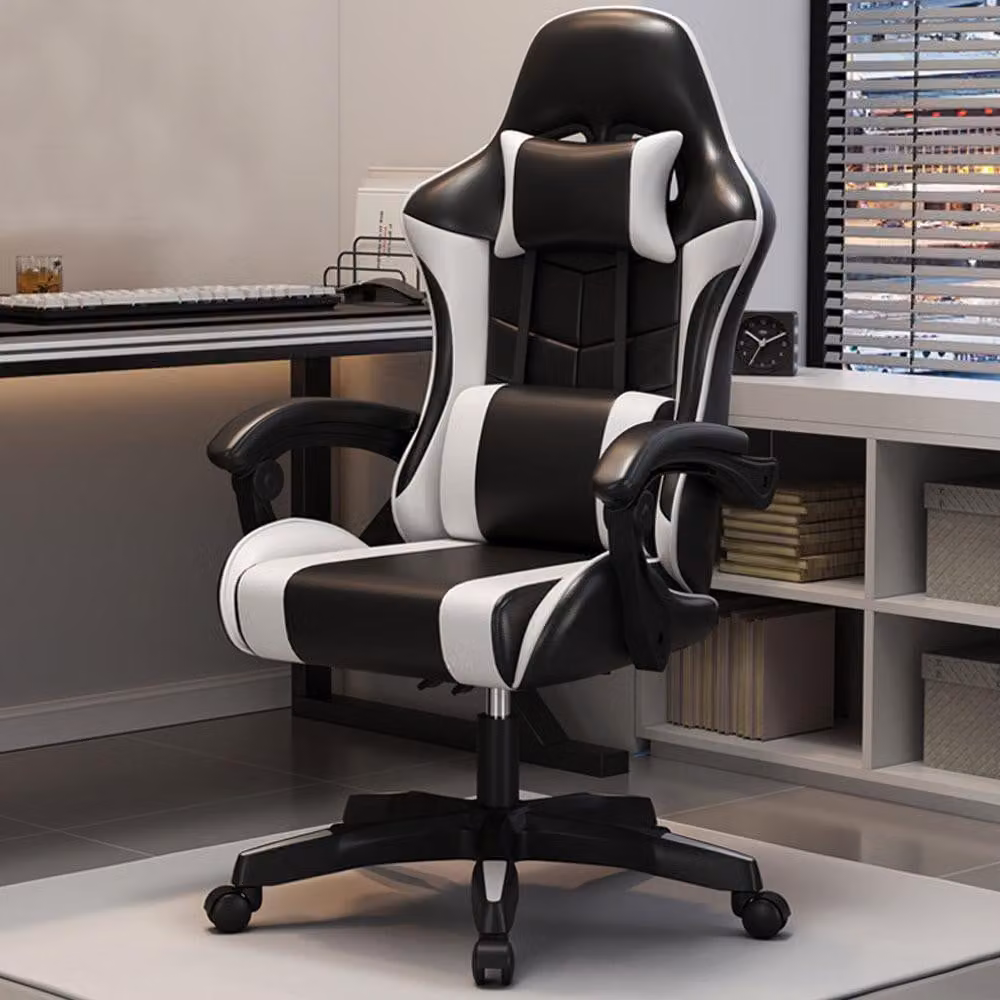 Sedia da gioco Sedia per computer Sedia girevole Esport Sedia da scrivania Sedia ergonomica regolabile in altezza Sedia da ufficio Nero【YXY7008-HEI】