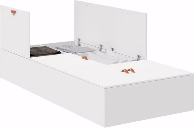 Letto singolo | Letto per adulti | Struttura letto con contenitore Bianco 100 x 200 cm
