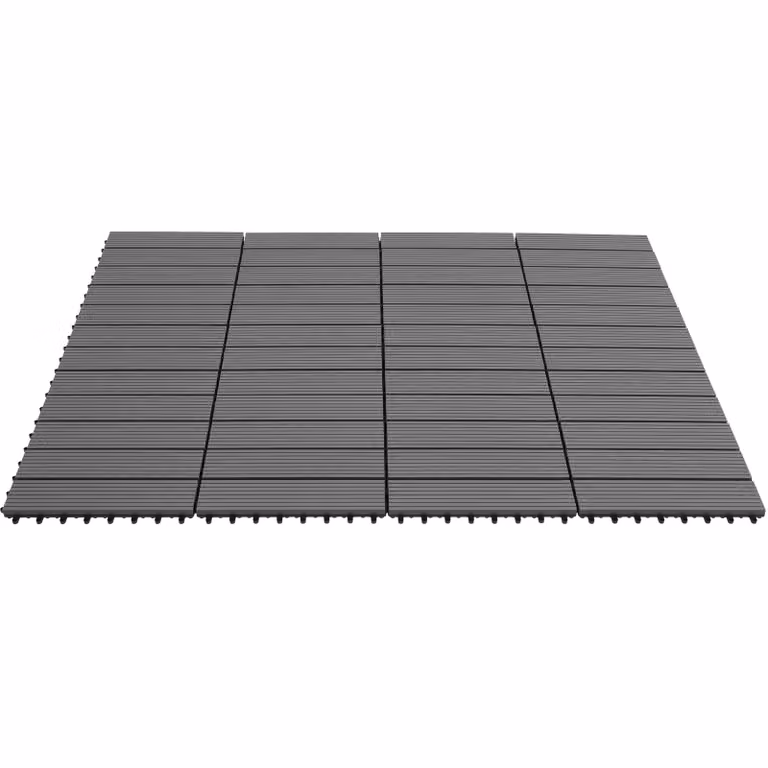 Set di 22 piastrelle da esterno Tegulas in WPC effetto legno grigio di tectake