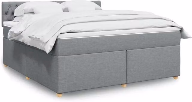 Giroletto a Molle con Materasso Grigio Chiaro180x200 cm Tessuto 3289066