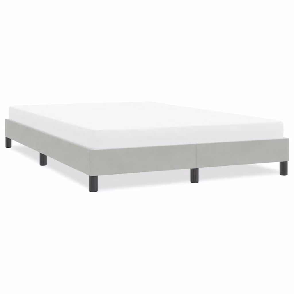 vidaXL Giroletto in Velluto Grigio Chiaro senza Materasso L: 140 cm, P: 213 cm
