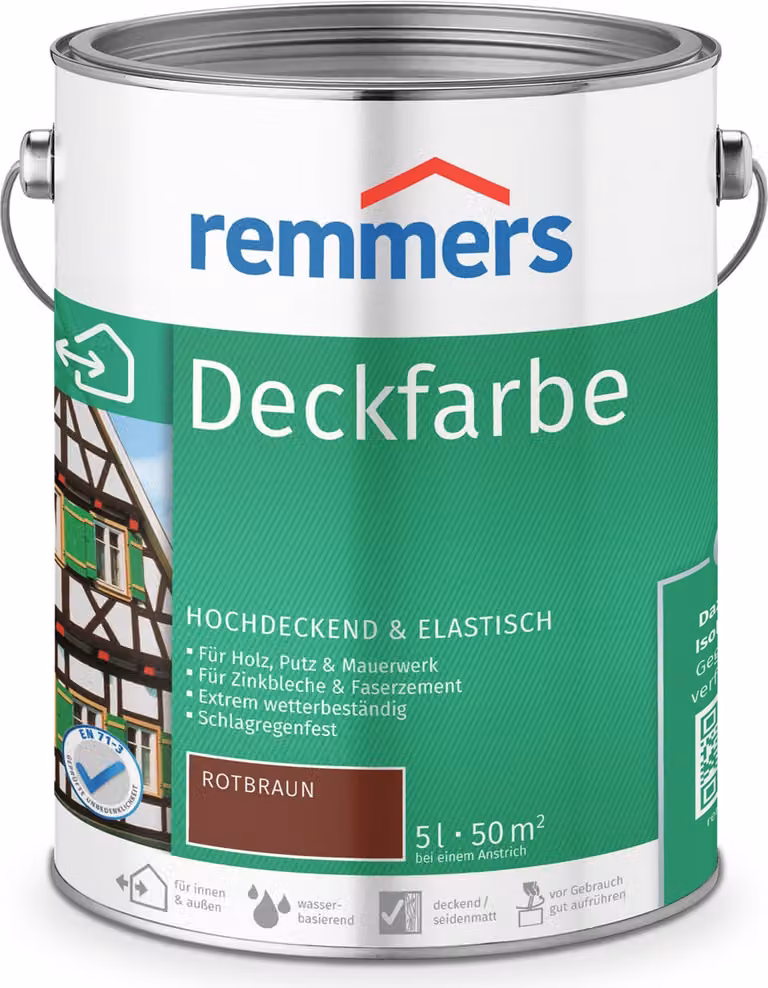 Remmers Deckfarbe Rotbraun 5 L Eimer
