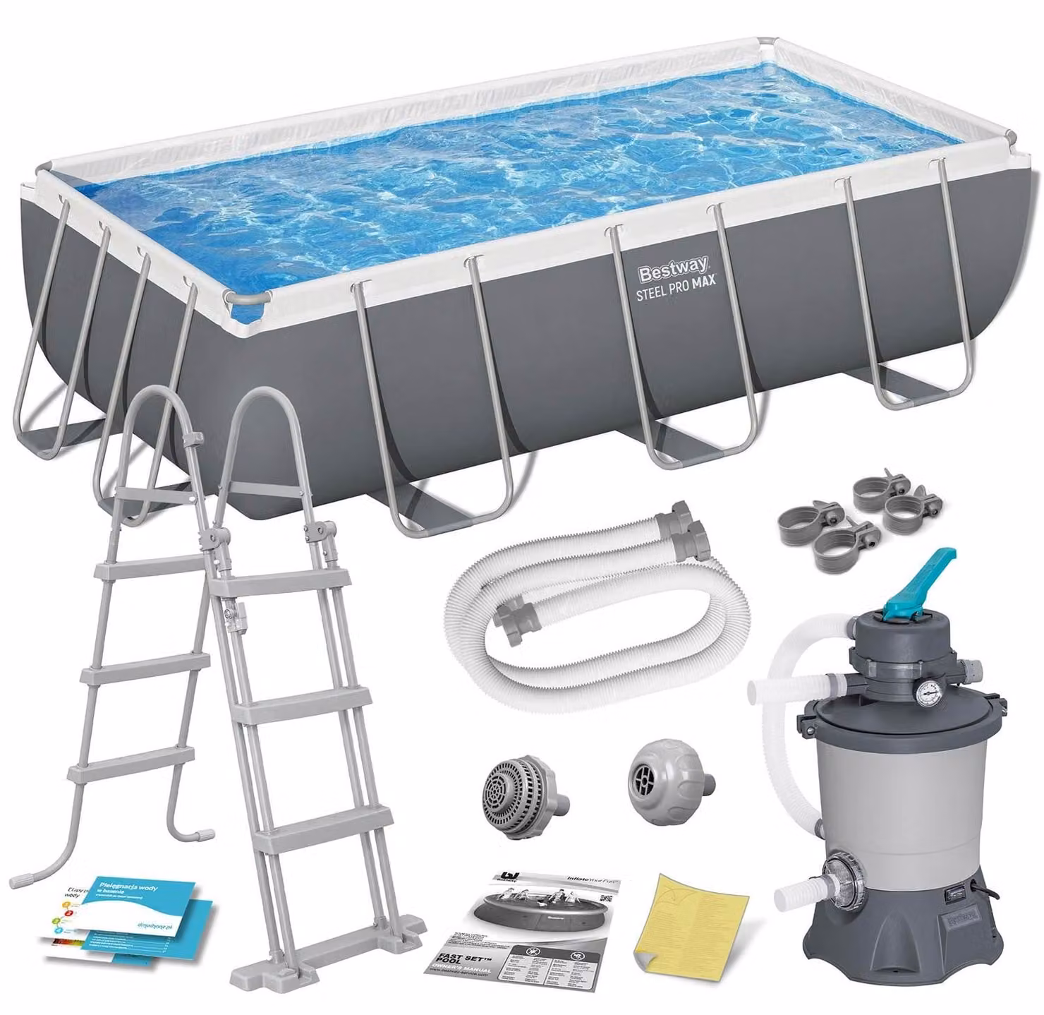 Piscina da giardino con telaio Bestway 404 x 201 x 100 cm 10in1 56442