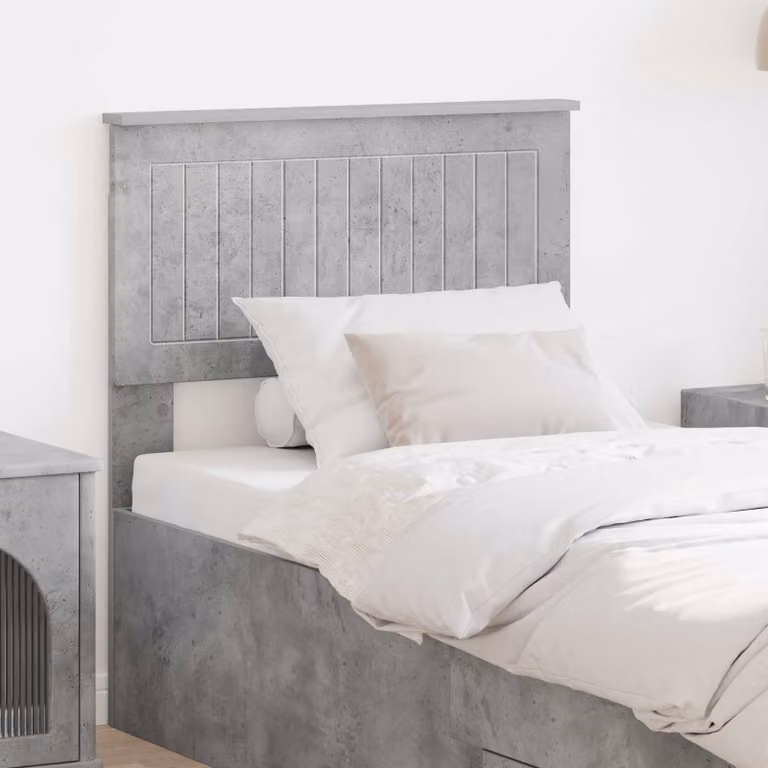 Testiera per letto moderna vidaXL in legno ingegnerizzato, colore grigio cemento