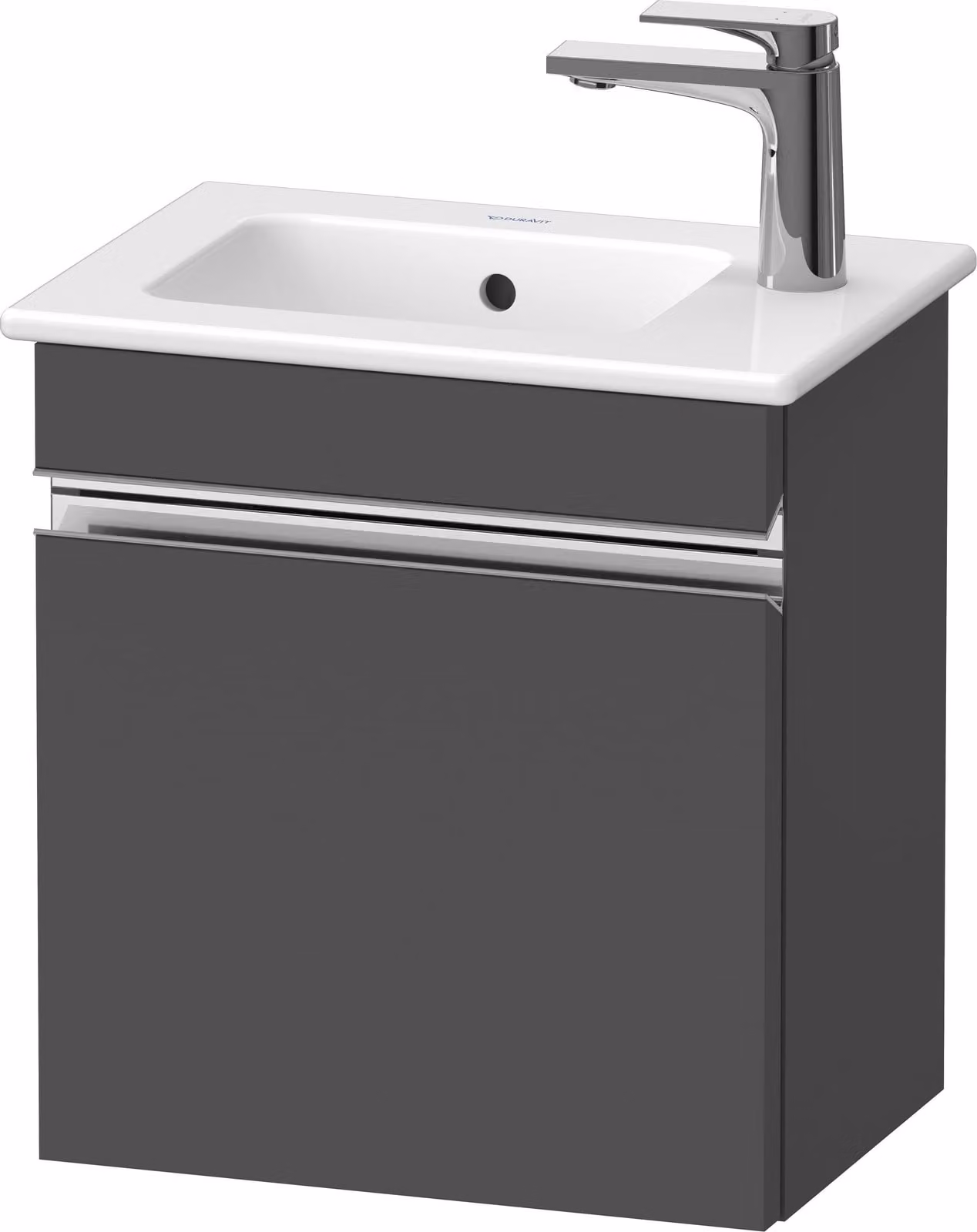 Duravit Sivida bâti-support pour lavabo, charnières à gauche, poignée profilée chromée, 400x287x443mm, pour ME by Starck, SV4642L10490000, SV4642L10490000