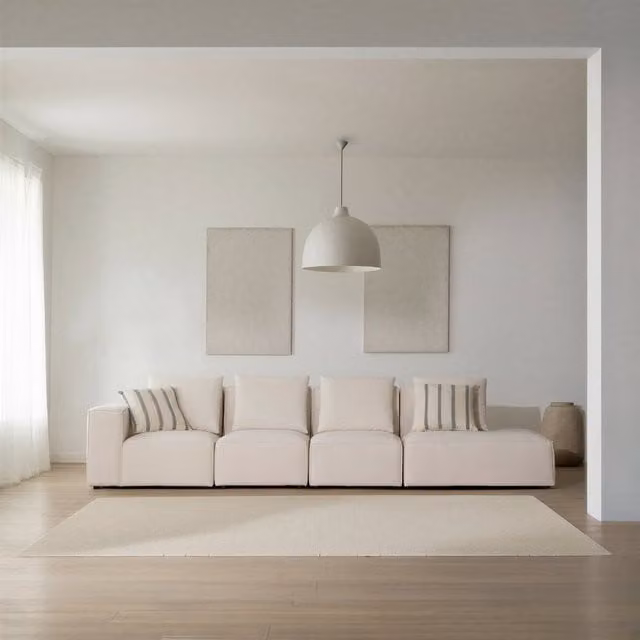 Divano modulare Trevi Banak da 5 posti con lato destro aperto, beige, L: 344 cm