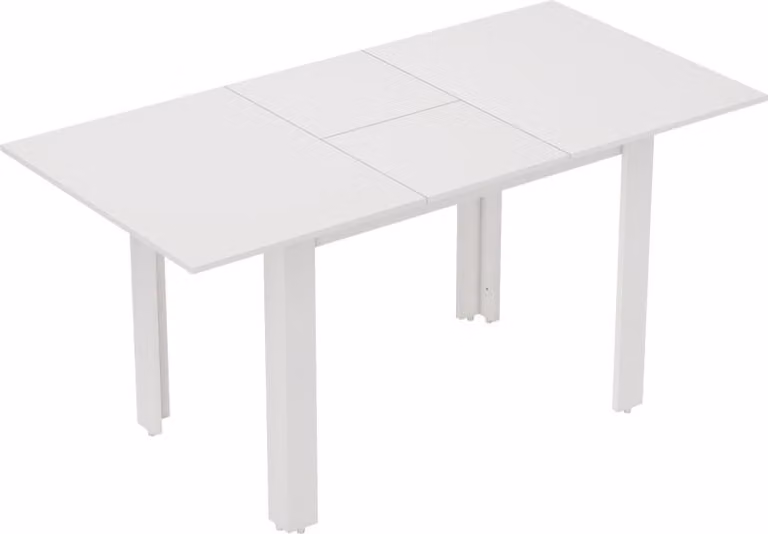 Moonbite Tavolo allungabile 120–160 x 80 cm, meccanismo a farfalla, per 4-6 persone, superficie lucida, piano in MDF, bianco