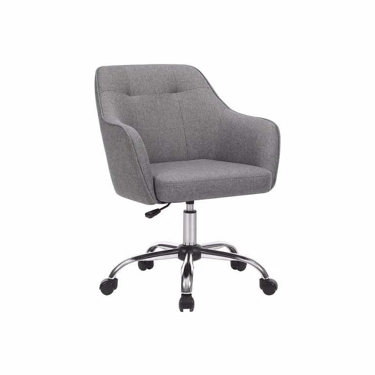 Sedia da Studio di Tessuto Cotone-lino Grigio, Grigio