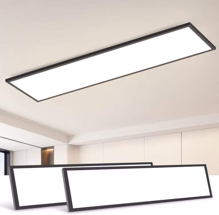 ZMH, pannello LED a soffitto, confezione da 2, 40W, pannello a soffitto dimmerabile, 120x30 cm, lampada a soffitto piatta, ideale per ufficio, con telecomando, lampada per ufficio, adatta per cucina, camera da letto, corridoio