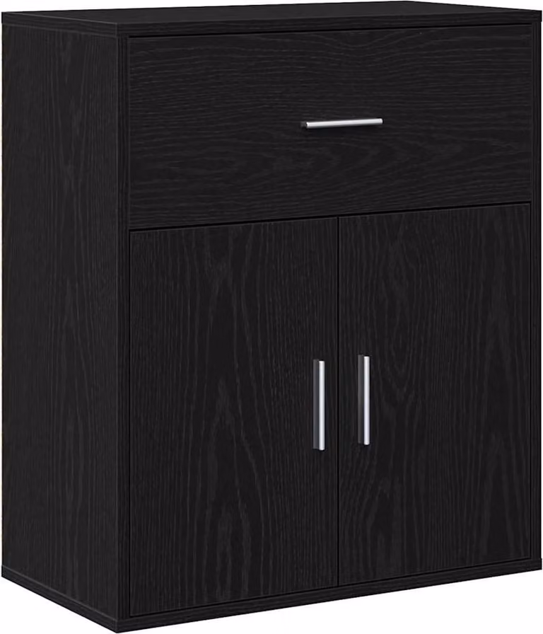 Credenza Rovere Nero 60 x 31 x 70 cm Legno multistrato