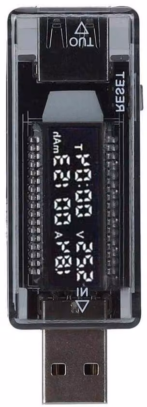 Tester di rete USB 3,3 A 3,5-20 V Voltmetro Amperometro Portatile