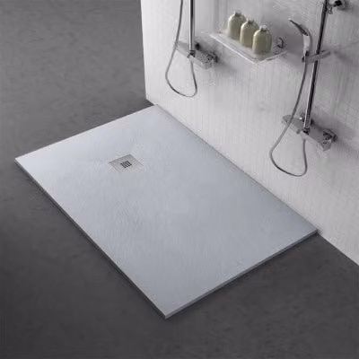 Piatto doccia rettangolare INBAGNO Karen in marmo resina grigio effetto pietra antiscivolo L: 110 cm, P: 70 cm