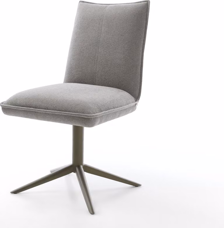 DELIFE sedia girevole Lelio-Flex tessuto testurizzato grigio morbido finitura effetto base titanio girevole a 360° funzione dondolo nucleo a molle tascabili