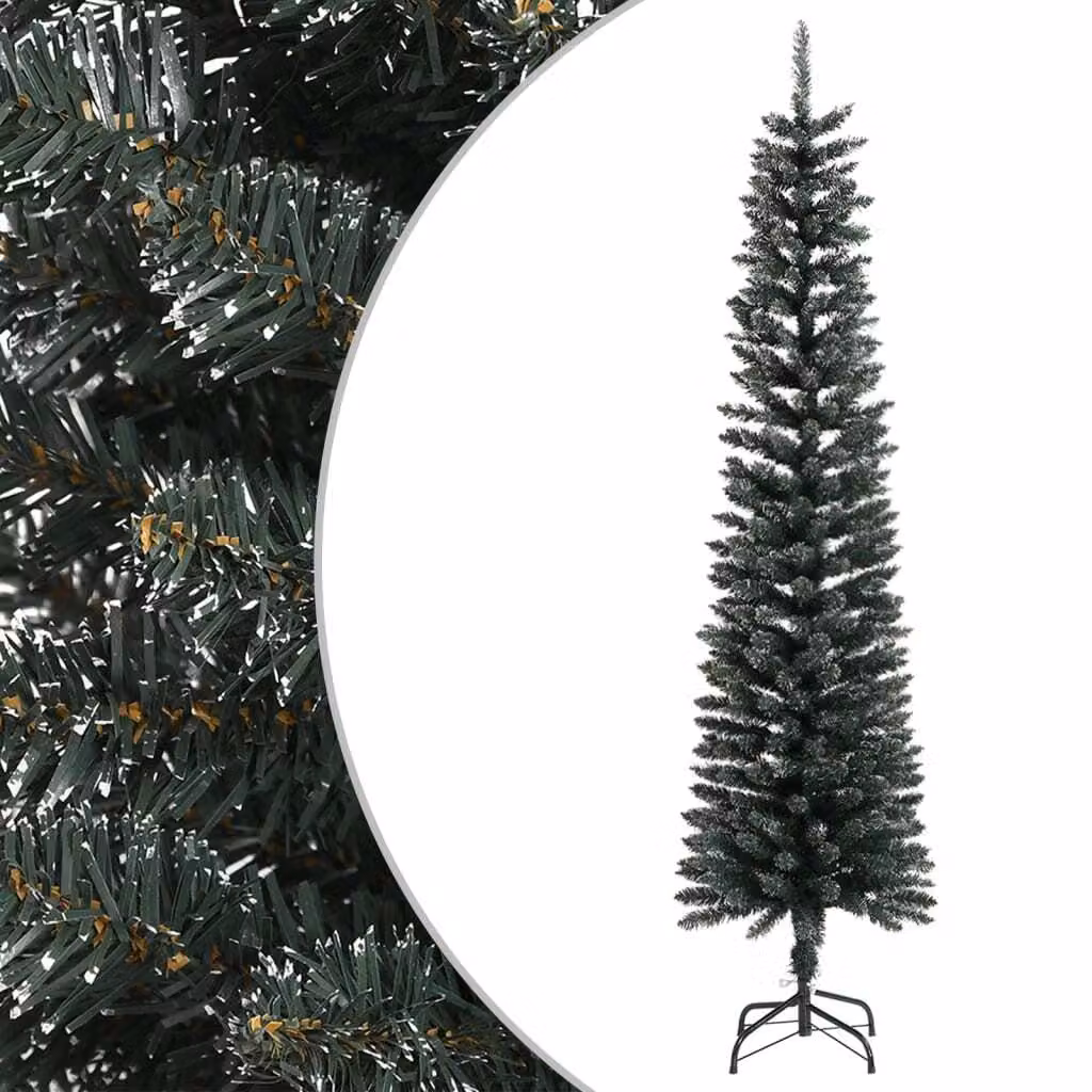 Maison Exclusive - Albero di Natale artificiale con supporto, forma slanciata, colore verde, 210 cm, materiale: PVC