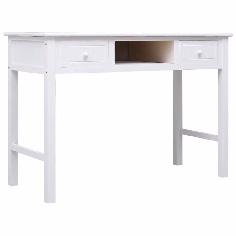Scrivania Bianca 110x45x76 cm in Legno