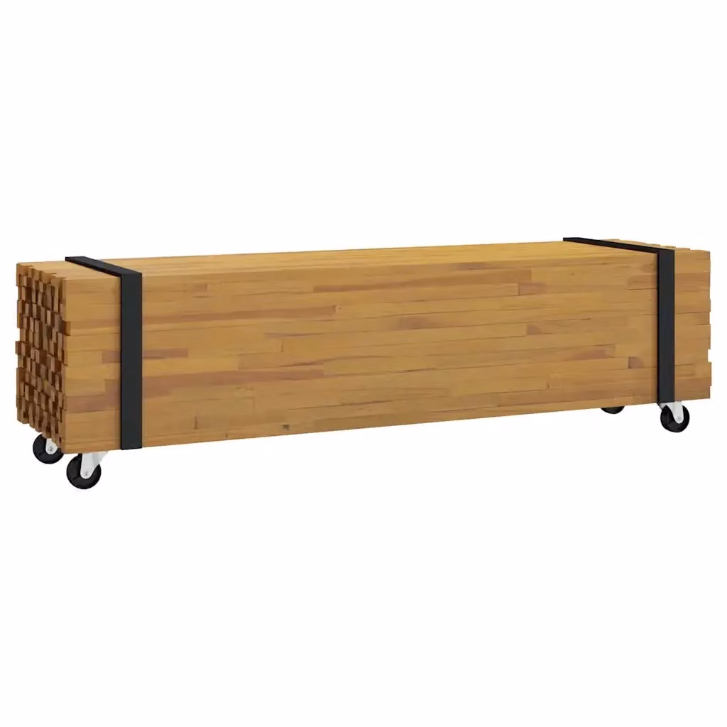 Supporto TV moderno vidaXL in legno di teak solido marrone L: 110 cm, P: 30 cm, H: 30 cm – 2