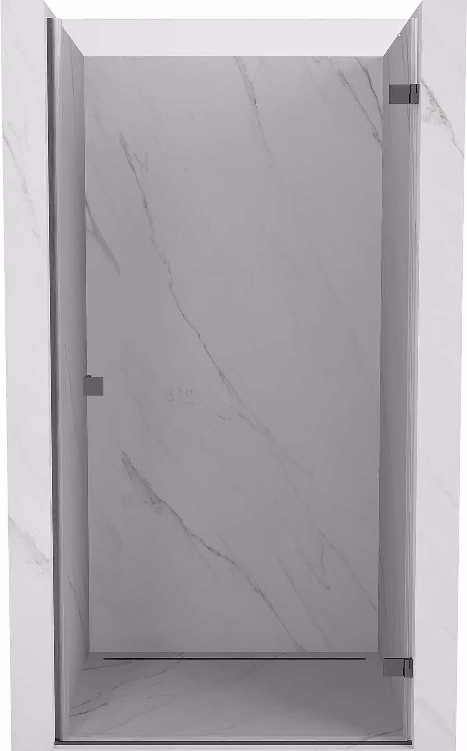 Mexen Lunar-B porta doccia a battente destra 100 cm, trasparente, metallo gun - 832-100-000-95-00-P