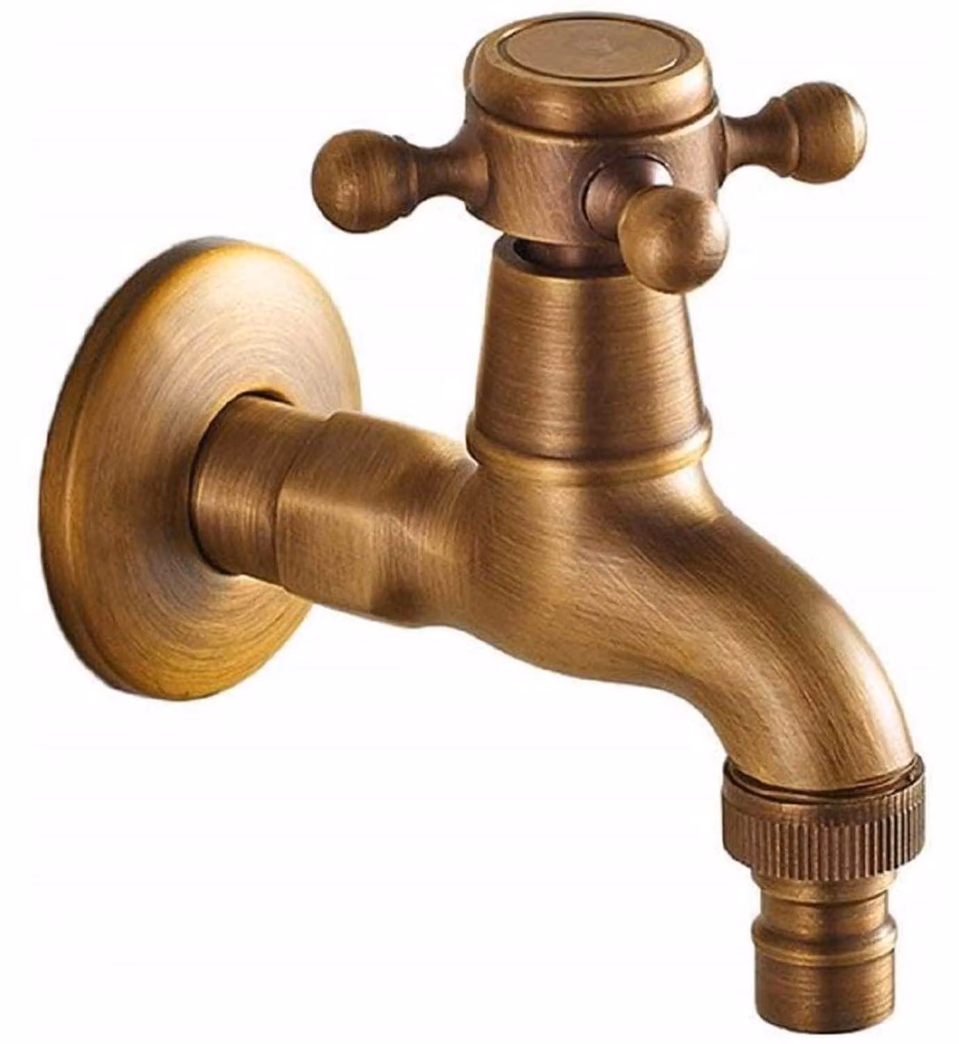 Rubinetto da parete in ottone anticato, attacco 1/2 pollice, per bagno, cucina o giardino