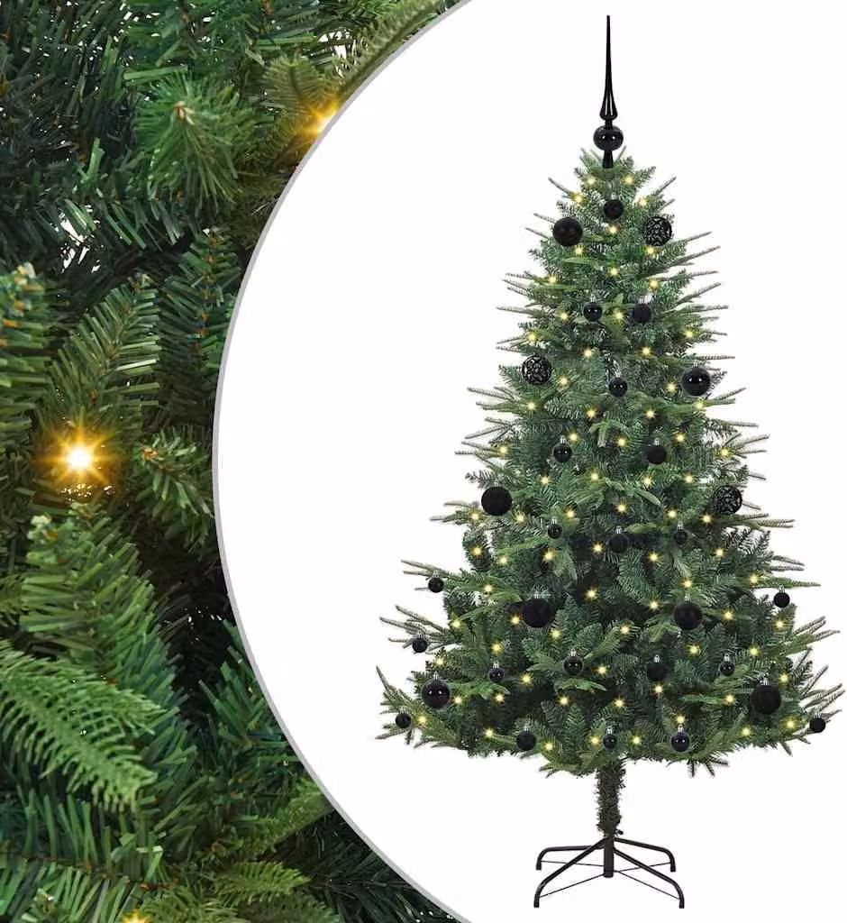 Albero di Natale artificiale preilluminato con pallina verde
