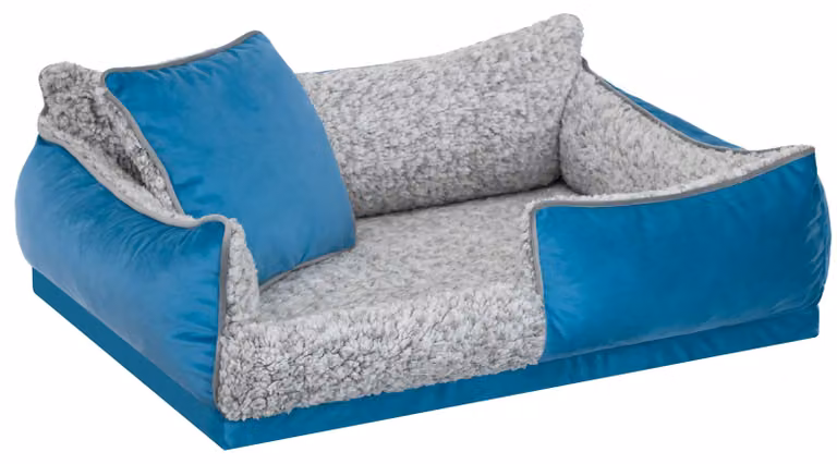 Cuccia per cani in poliestere, colore blu, dimensioni 70x50 cm