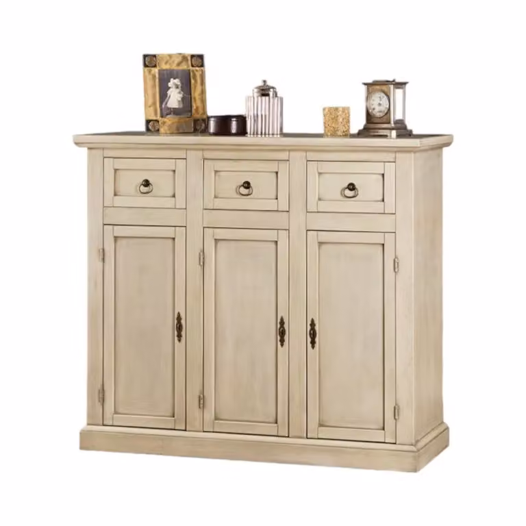 Madia credenza in legno avorio patinato Mobili 2G L: 100 cm, P: 39 cm, H: 85 cm