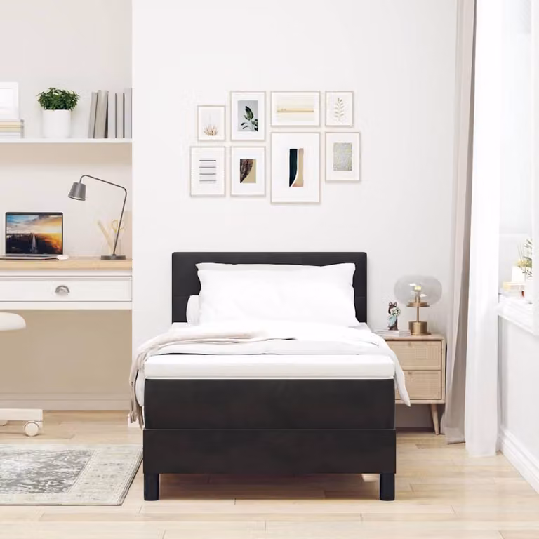 Maison Exclusive - Letto boxspring con testiera, nero, 90 x 200 cm, velluto
