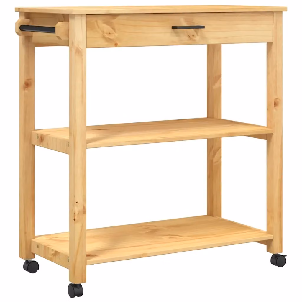 Carrello da cucina e scaffale MONZA Design Mania in legno massello di pino marrone, L/P/H: 84 x 40 x 88,5 cm – 2