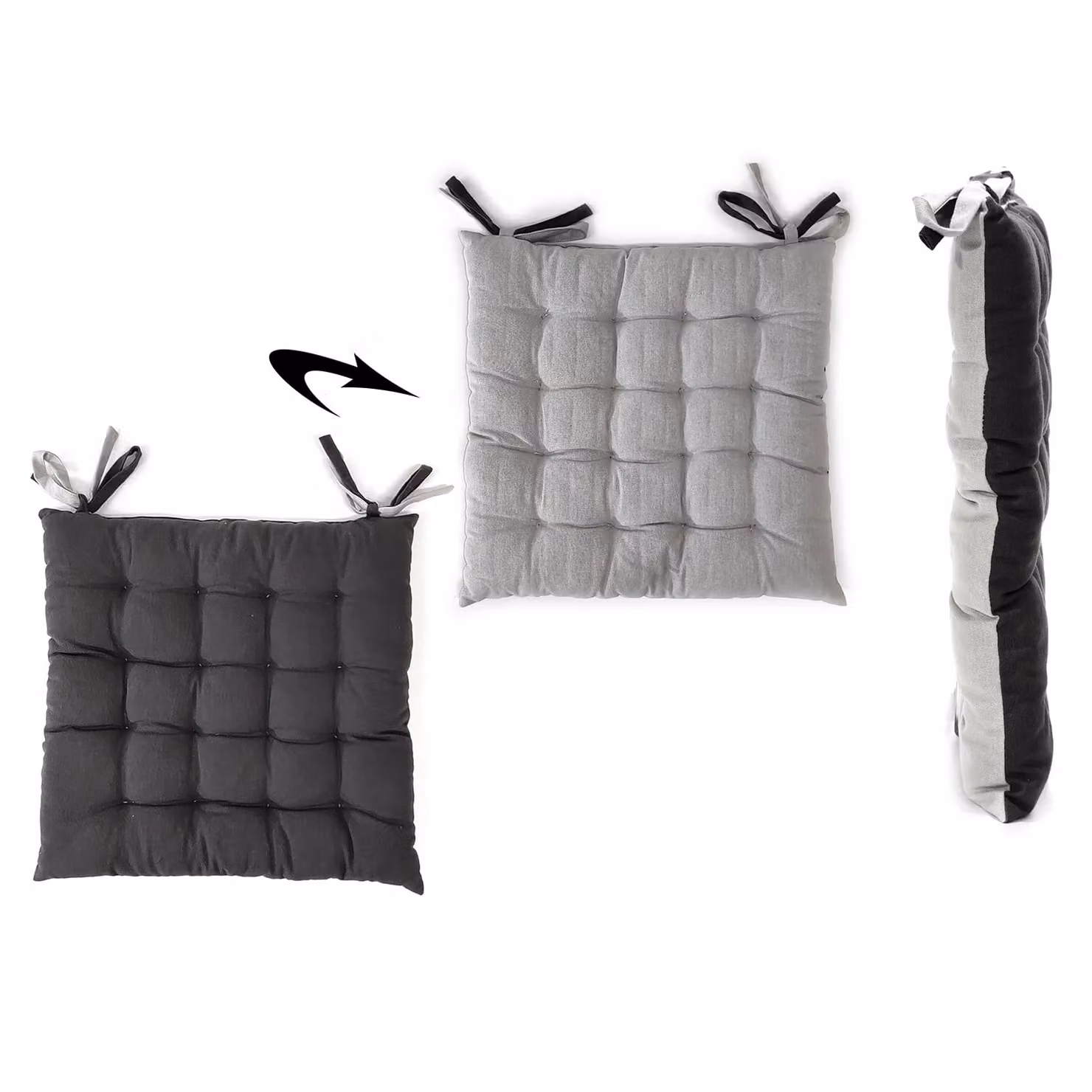 Cuscino per sedia Vestiamo Casa in cotone grigio, 40 x 40 cm