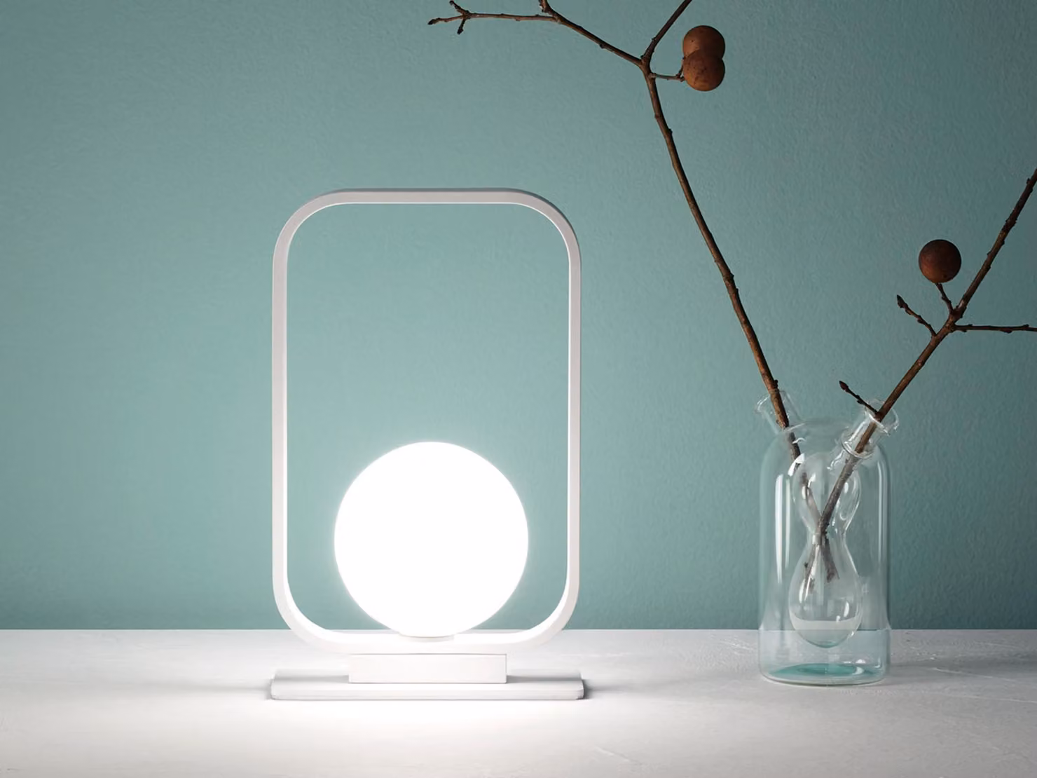 Lampada da tavolo Roxy Opal con globo in vetro