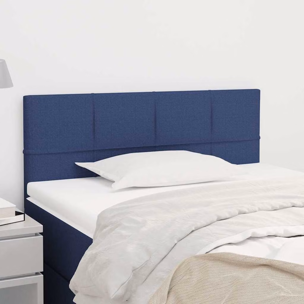 Testiera per letto vidaXL in tessuto blu con struttura in legno e pannello imbottito L: 80 cm, P: 5 cm, H: 78-88 cm