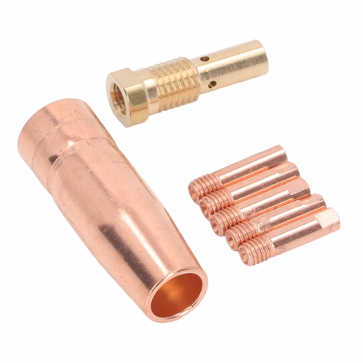 Accessori per pistole di saldatura MIG, kit di accessori per pistole di saldatura MIG, kit di punte per ugelli senza gas del nucleo di flusso, kit di punte per ugelli senza gas, parti di saldatura MIG, attrezzature di saldatura MIG