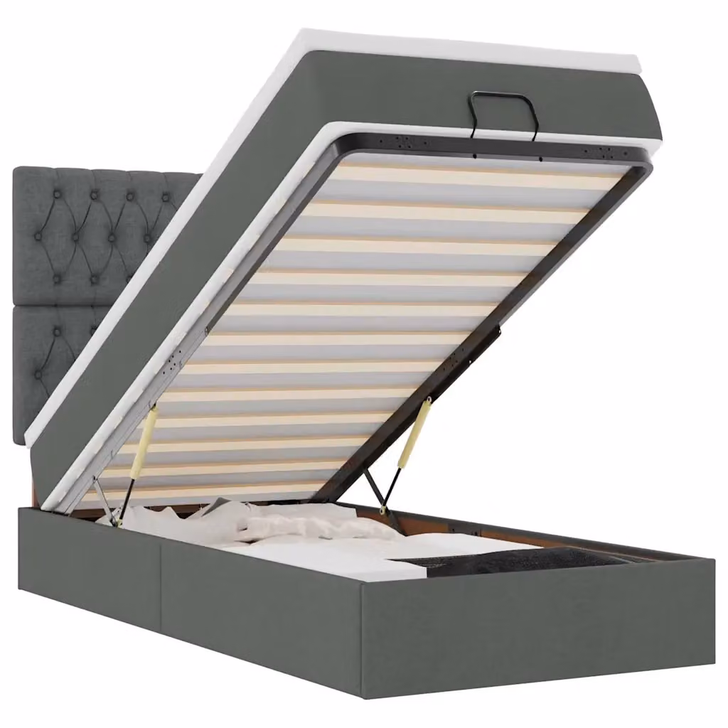 Pouf Letto con Materasso vidaXL Grigio e Bianco con LED e Porta USB L: 200 cm, P: 80 cm, H: 128 cm – 2